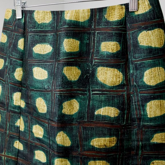 Rochas Green Tile Print Skirt - Picture 3 of 9